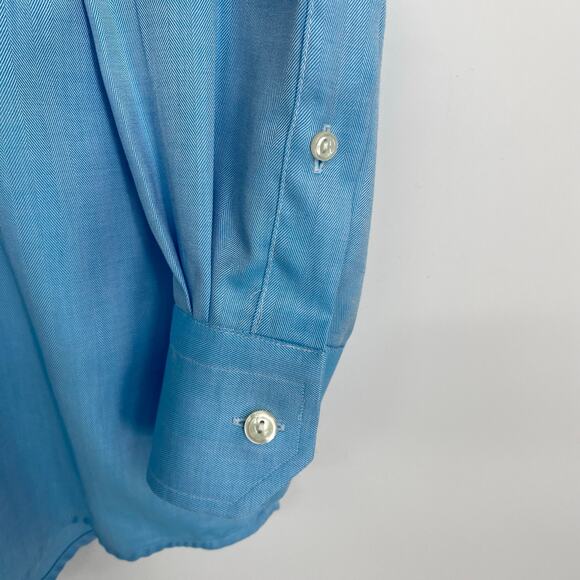 Eton Shirt Men’s 43 17 Dress Button Up Blue Quiet Luxury Old Money Professional - Picture 2 of 11